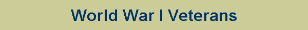 World War I Veterans