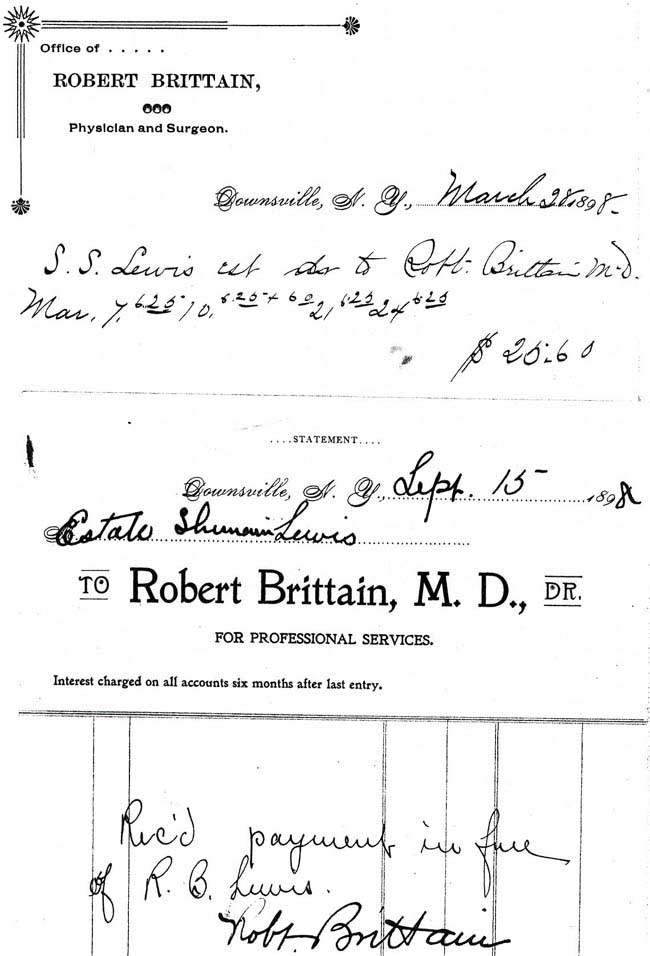 bill from Dr. Robert Brittain
