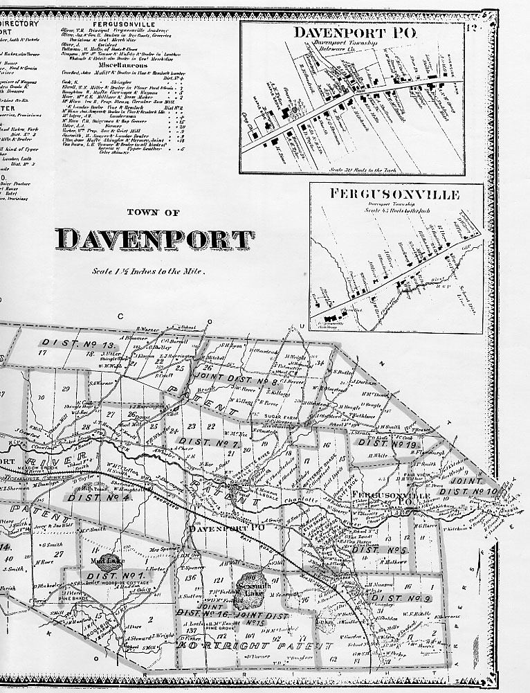 Beers Map of Town of Davenport - Right Section