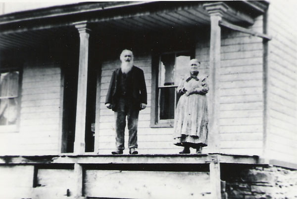 Reuben and Lydia Todd on porch