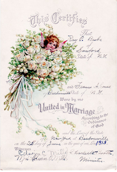 Couse Wedding Certificate