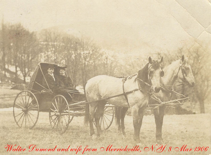Walter Dumond and wife from Merrickville, NY 1906