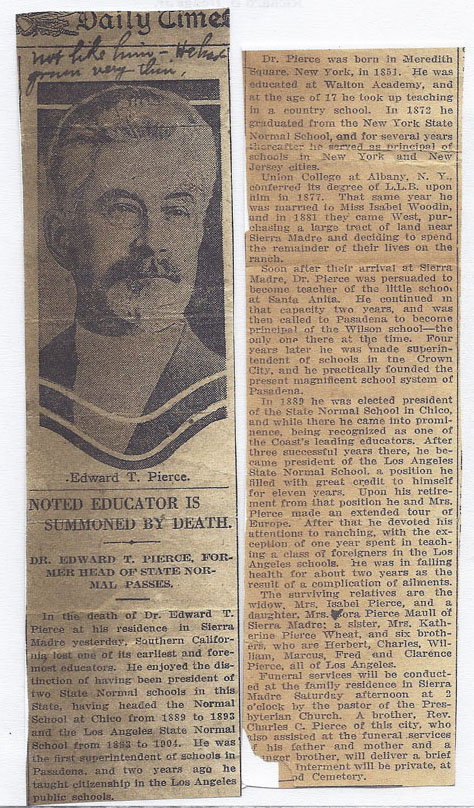 obit of Edward T. Pierce