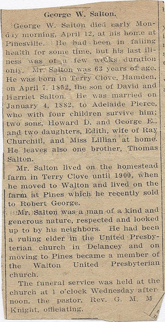 obit of George W. Salton